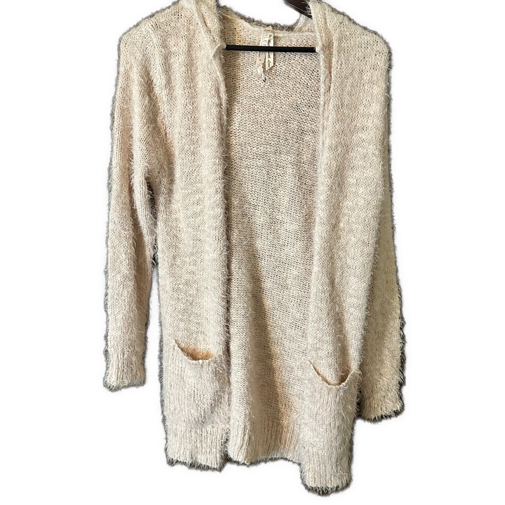 Ashley by 26 International Women’s Light Pink Fuzzy Acrylic Open Cardigan Sz XL